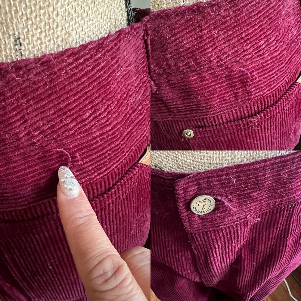 Vintage Jordache Corduroy Pants Cranberry High Rise Bootcut 32L - Picture 15 of 17